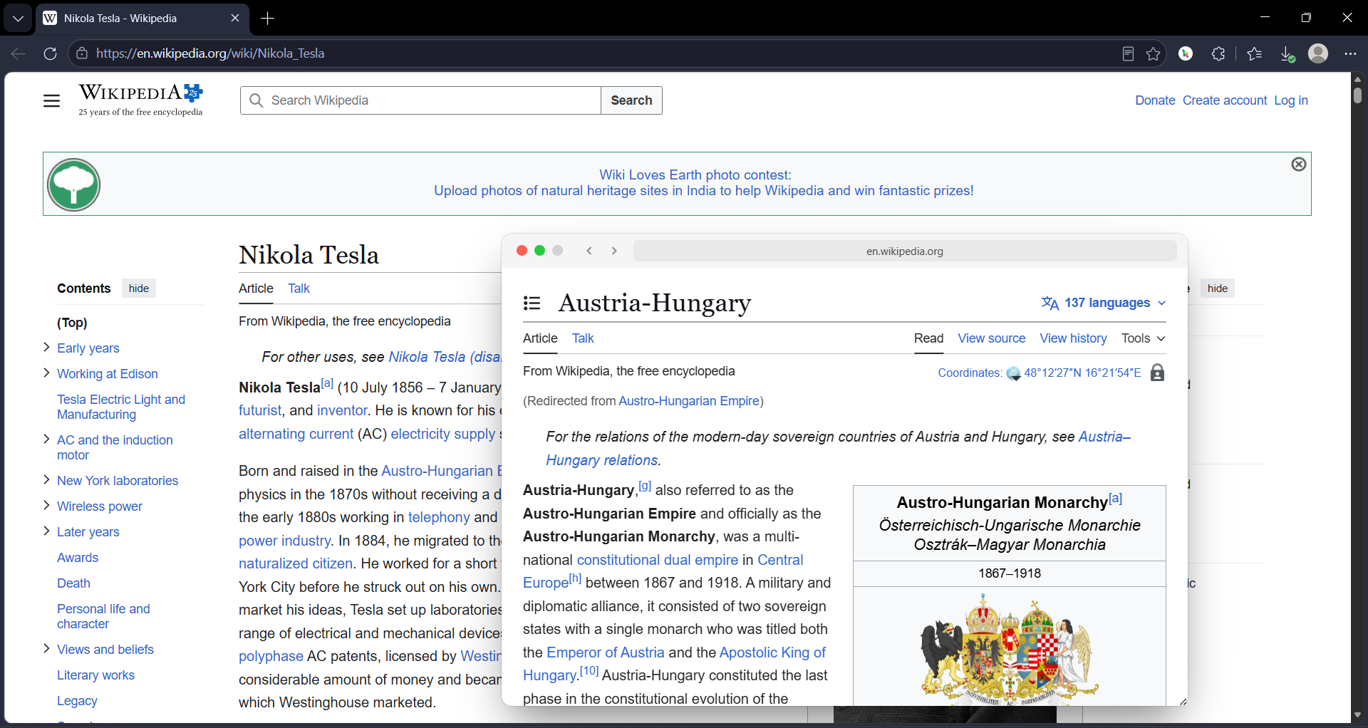 Researching Wikipedia without drowning in tabs using GoPeek
